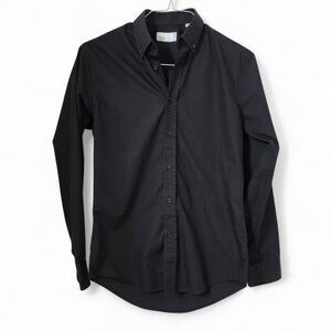 Nordstrom Rack Size 14.5 32/33 Black Trim Fit Button Front Shirt, Exc. Used Cond